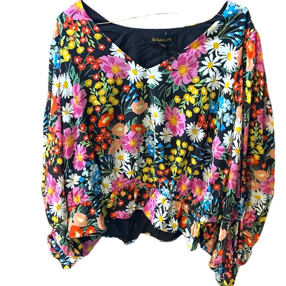 Sugarlips Lupita Floral Ways Balloon Sleeve Blouse - Picture 3 of 16